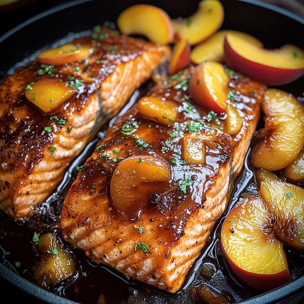 Bourbon Peach Roasted Salmon