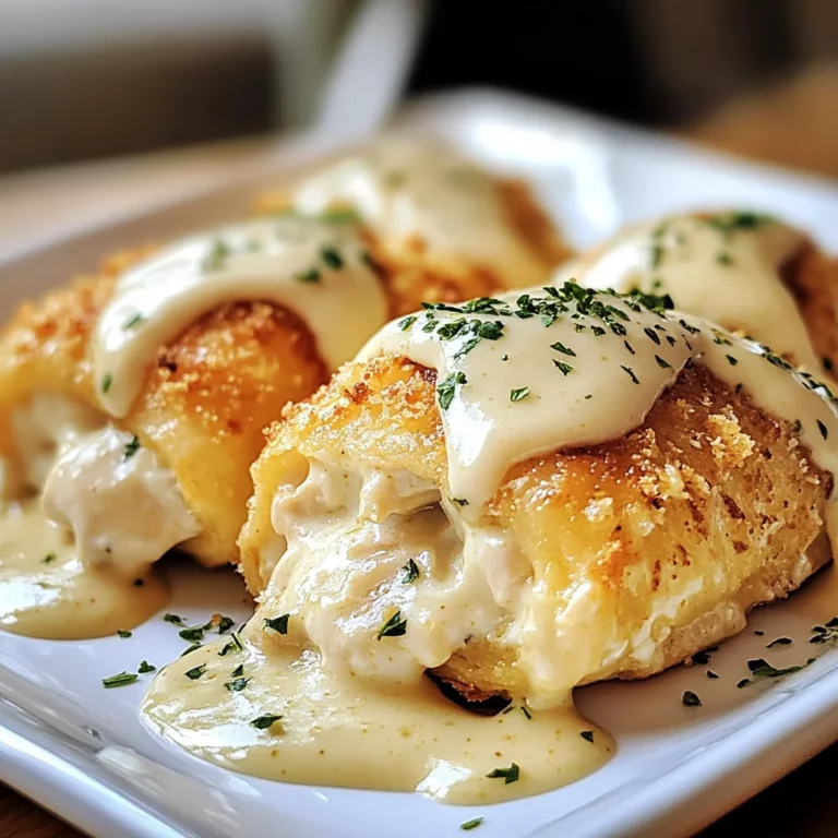 Chicken Pillows with Creamy Parmesan Sauce