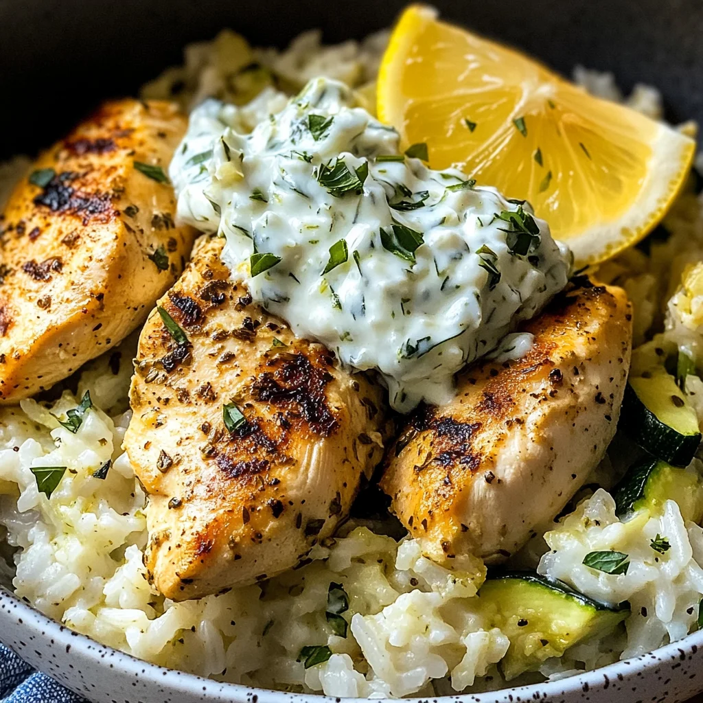 Easy Chicken Tzatziki Rice Bake