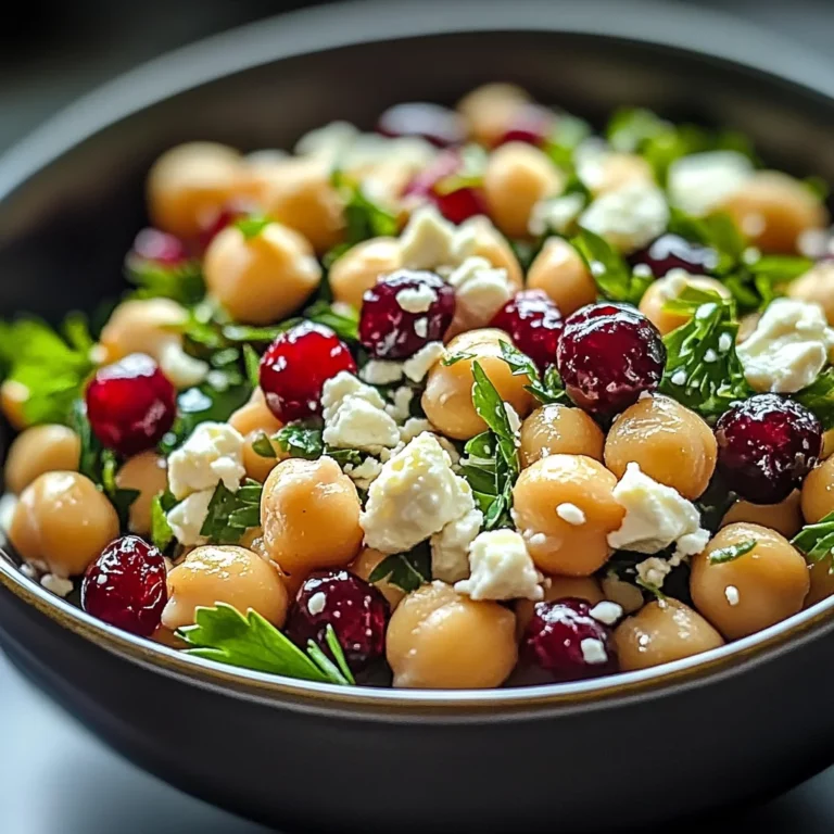 Feta & Cranberry Chickpeas with Lemon Vinaigrette