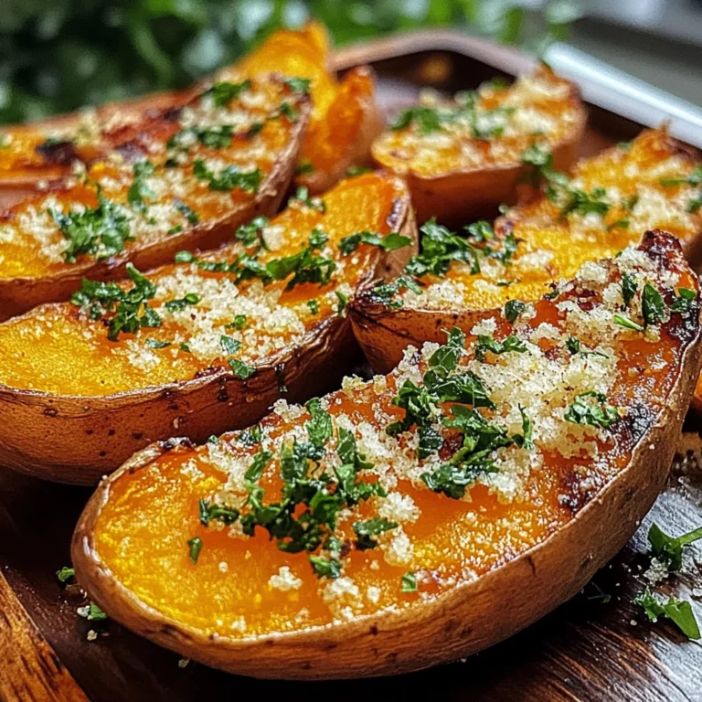 Garlic Parmesan Sweet Potato Wedges