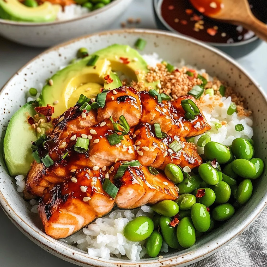 Honey Sriracha Salmon Bowls