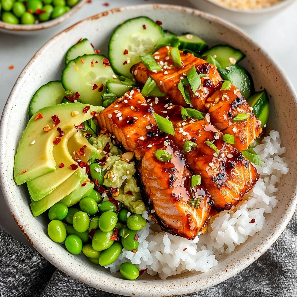 Honey Sriracha Salmon Bowls