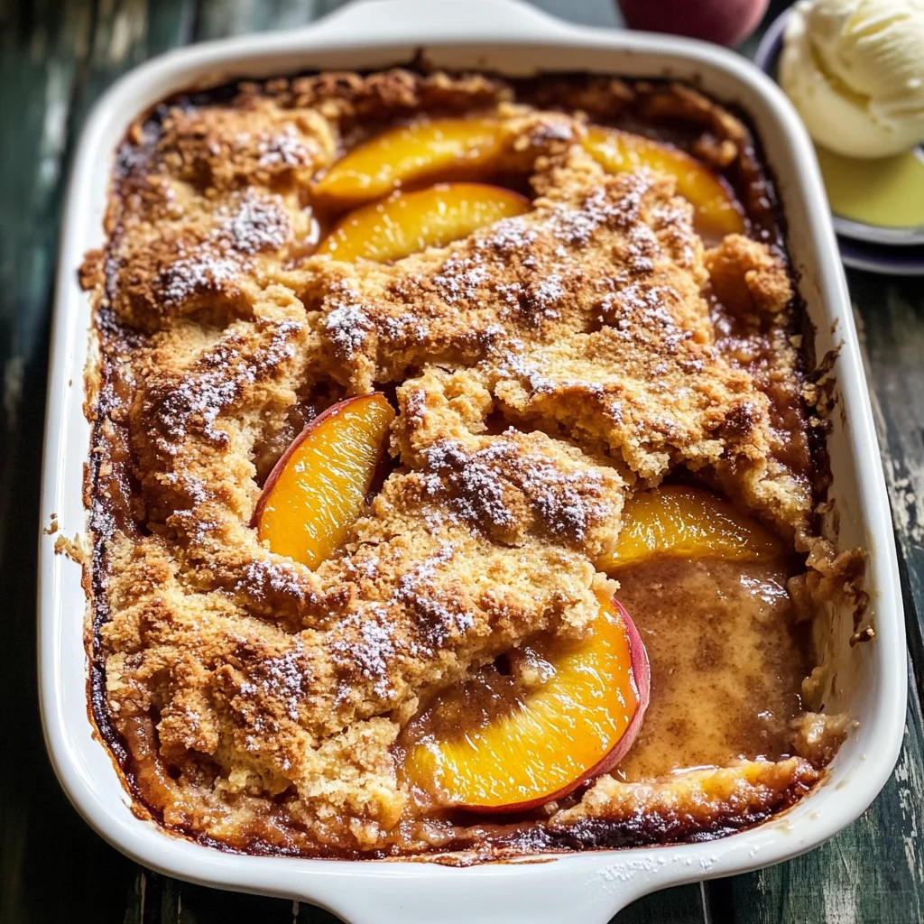 Old School Easy Brown Sugar Peach Cobbler