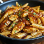 One-Pan Tangy Honey BBQ Chicken Penne