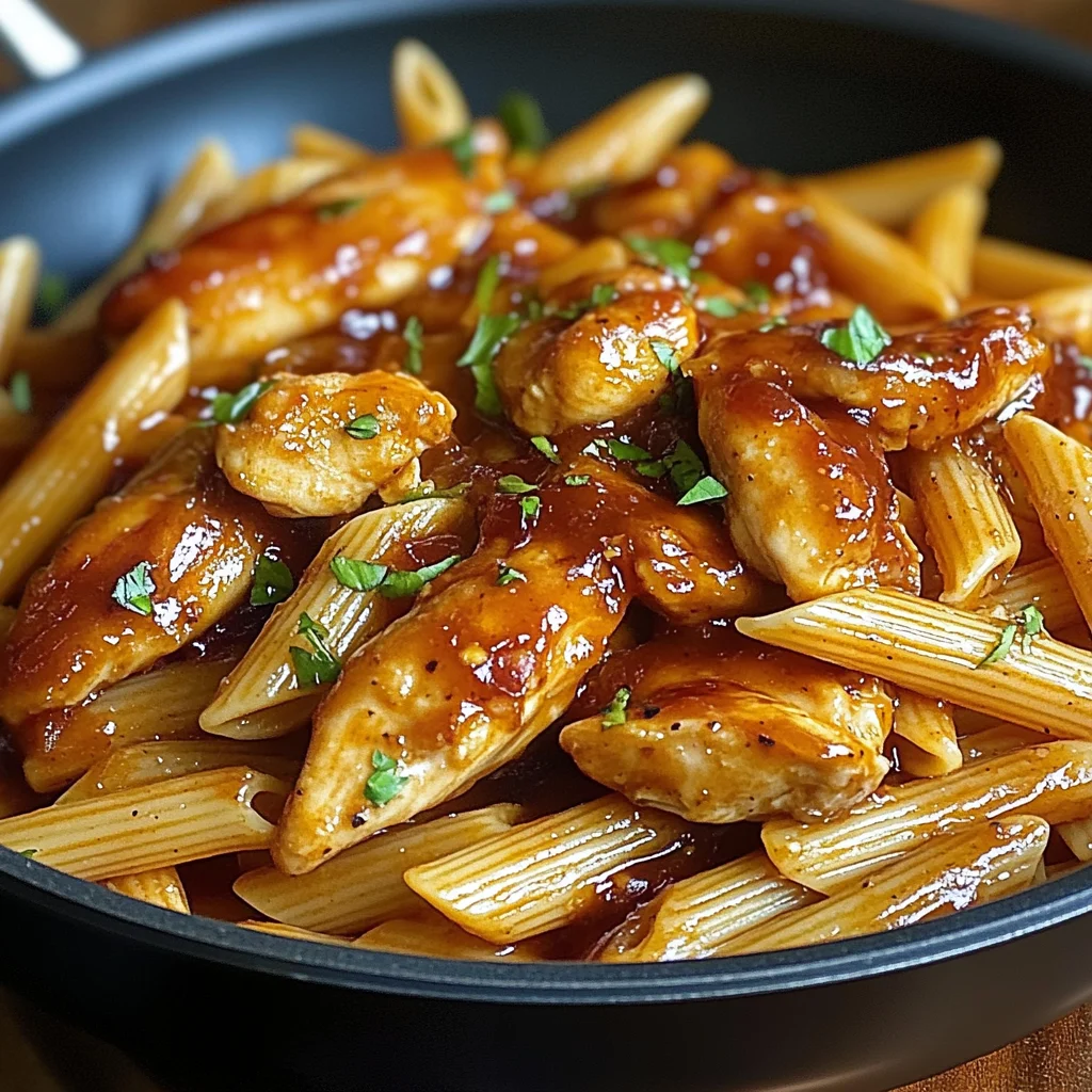 One-Pan Tangy Honey BBQ Chicken Penne