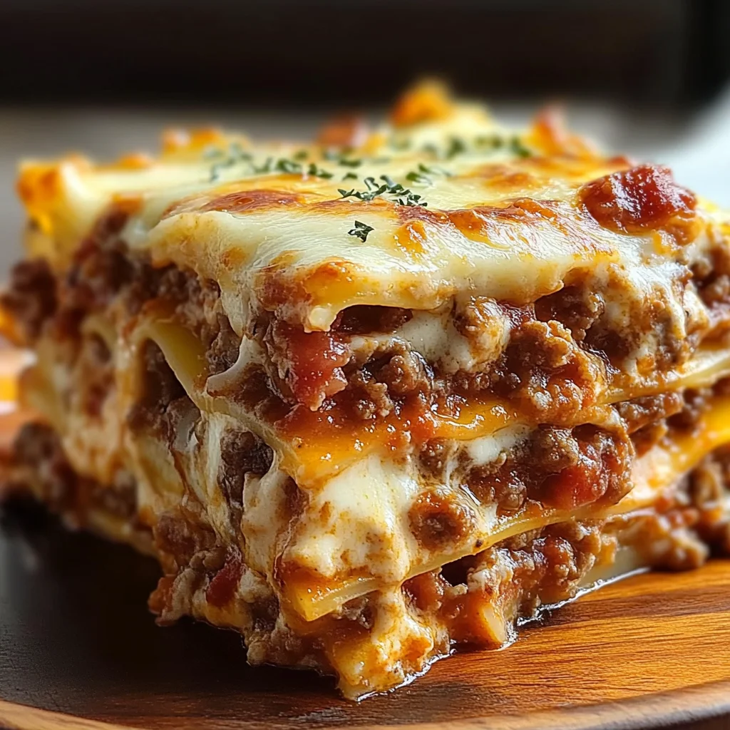 Parmesan Garlic Turkey Bacon Cheeseburger Lasagna Recipe