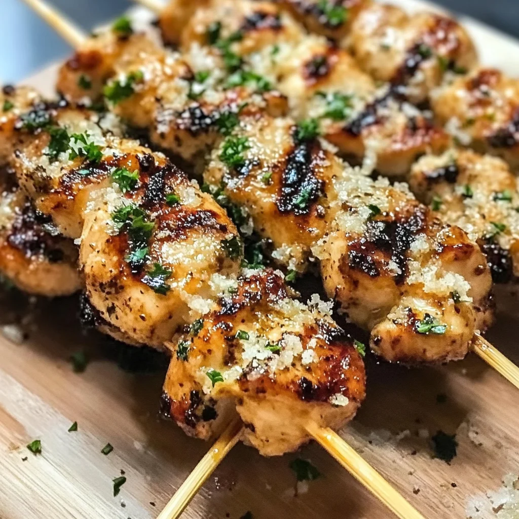 Ranch Garlic Parmesan Chicken Skewers