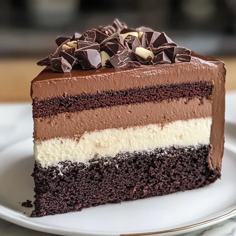 Tuxedo Cake – Triple Chocolate Mousse Cake
