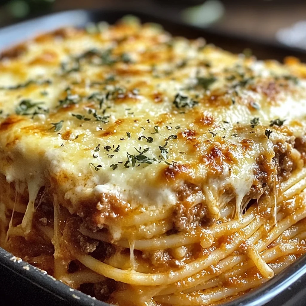 Baked Cream Cheese Spaghetti Casserole
