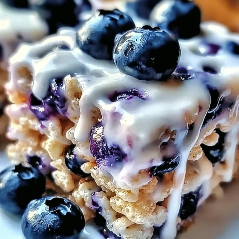 Blueberry Rice Krispies Treats with Vanilla Glaze
