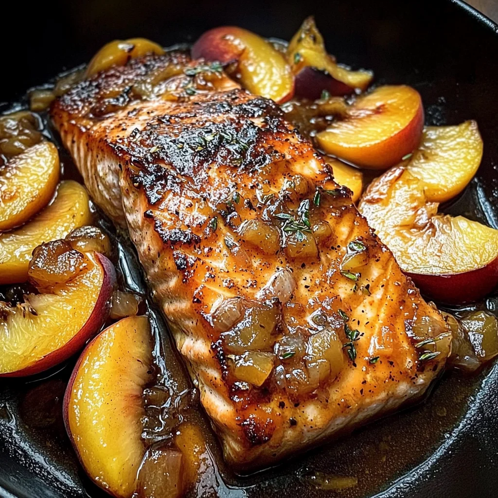 Bourbon Peach Roasted Salmon