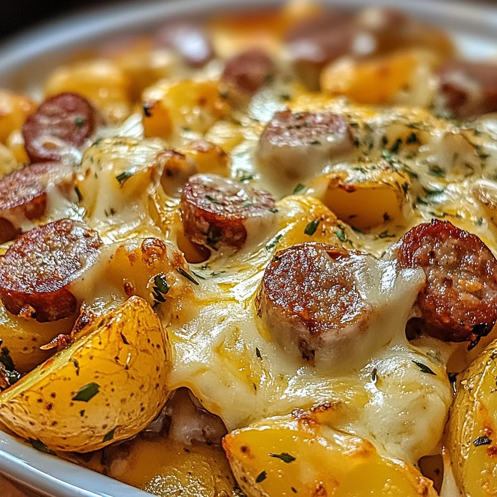 Cheesy Ranch Potatoes and Smoked Sausage