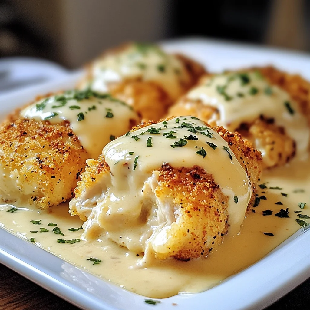 Chicken Pillows with Creamy Parmesan Sauce
