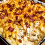 Chicken Turkey Bacon Ranch Mac and Cheese Casserole