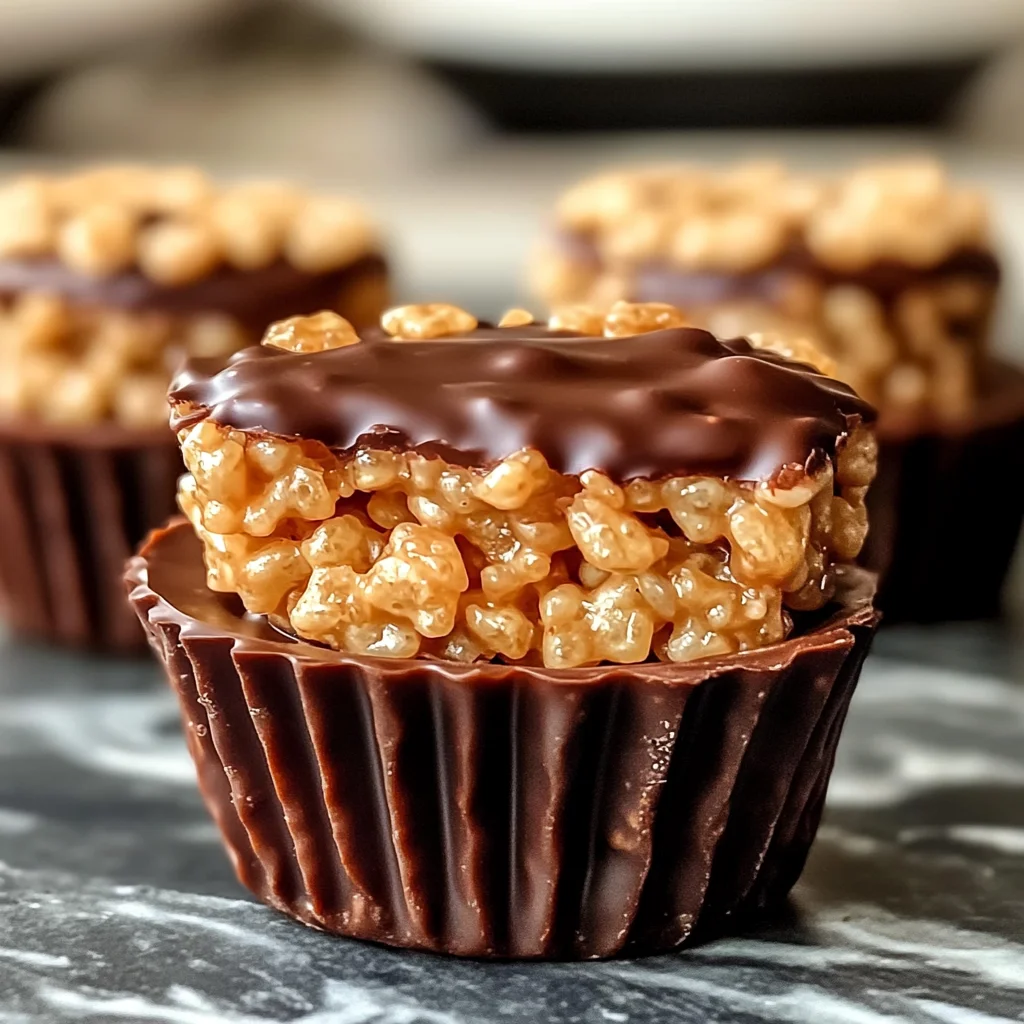 Chocolate Peanut Butter Rice Krispie Cups