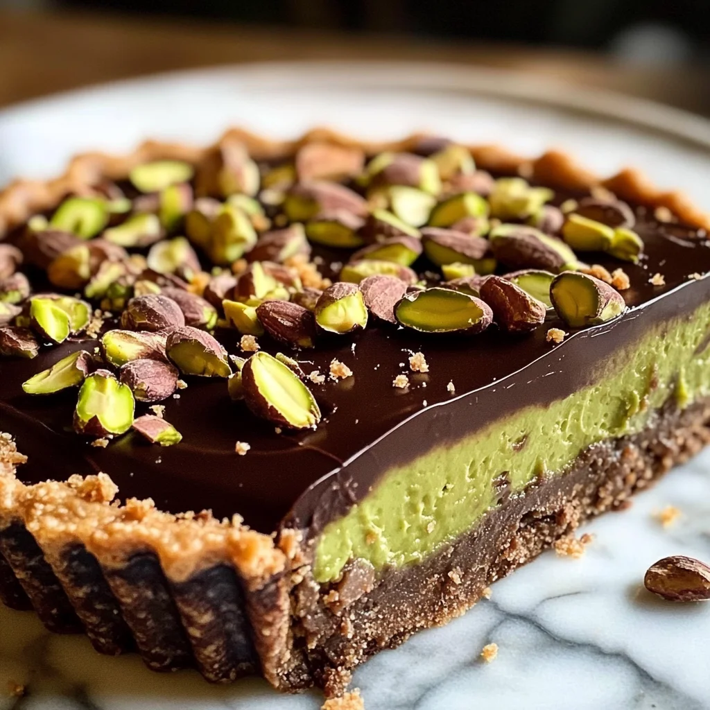 Chocolate Pistachio Ganache Tart Recipe