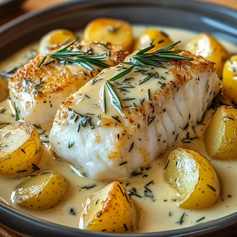 Cod & Potatoes in Rosemary Cream Sauce
