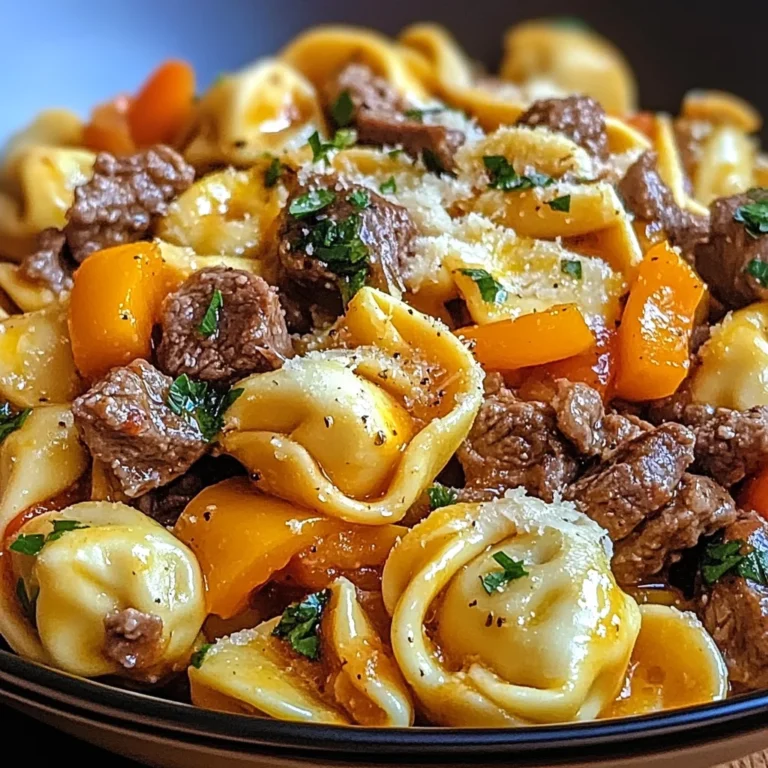 Creamy Beef and Vegetable Tortellini