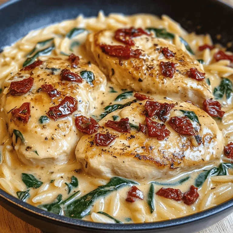 Creamy Tuscan Chicken with Orzo