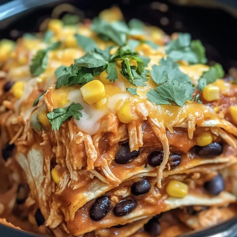 Crockpot Chicken Enchilada Casserole