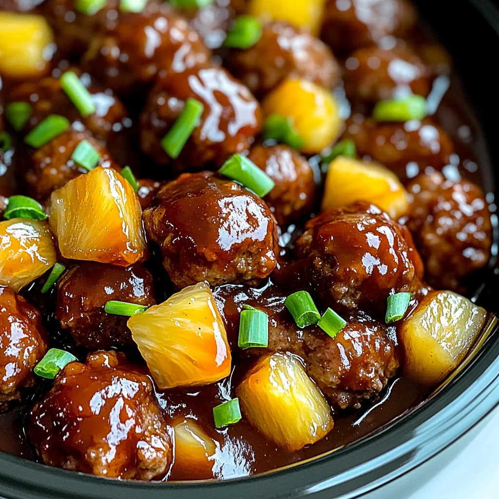 Crockpot Hawaiian Meatballs