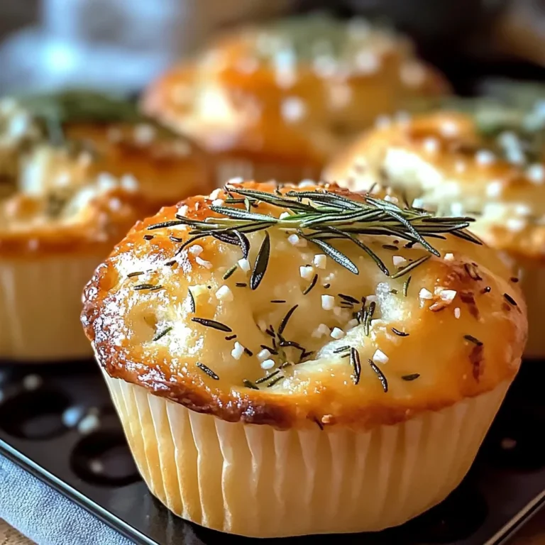 Easy Garlic Rosemary Focaccia Muffins