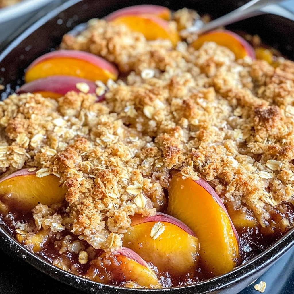 Easy Peach Crisp Recipe (Crispy & Juicy)