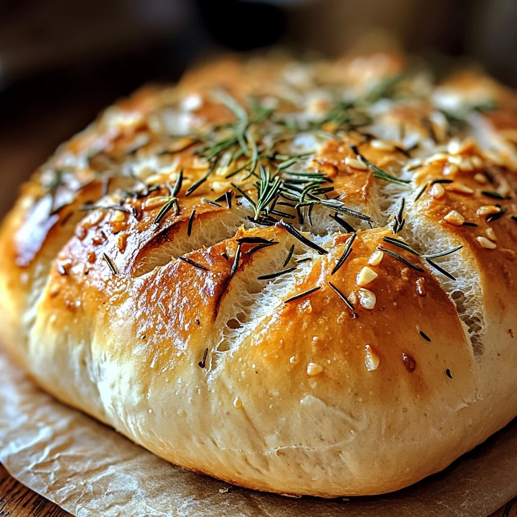 Easy Roasted Garlic Rosemary Artisan Bread – The Best Homemade Loaf