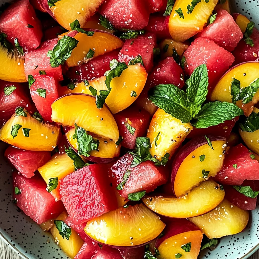Easy Summer Peach Watermelon Salad