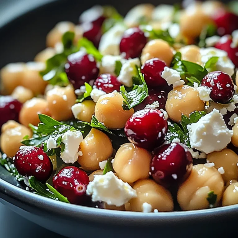 Feta & Cranberry Chickpeas with Lemon Vinaigrette