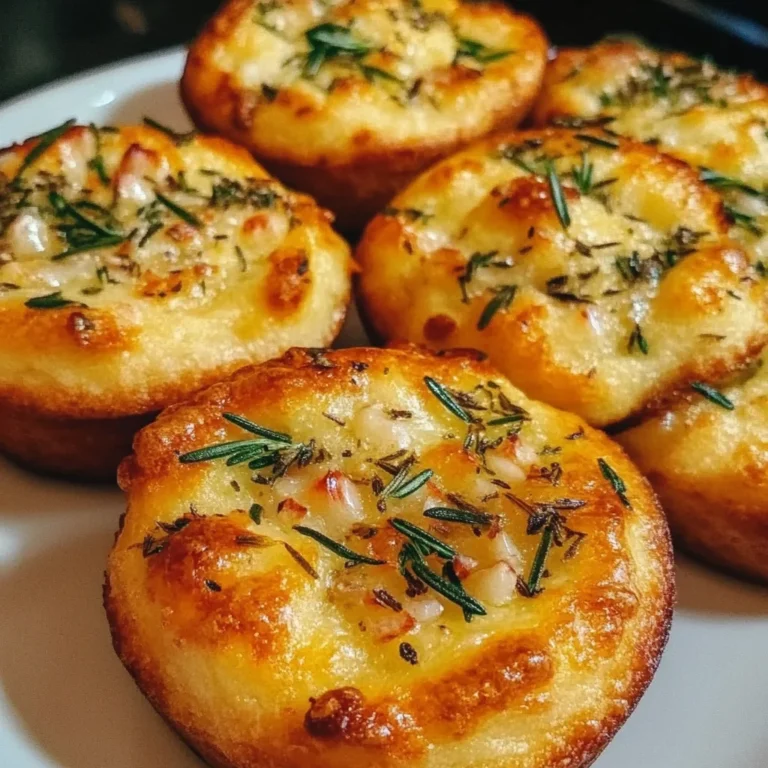 Golden Crust Garlic Rosemary Focaccia Muffins