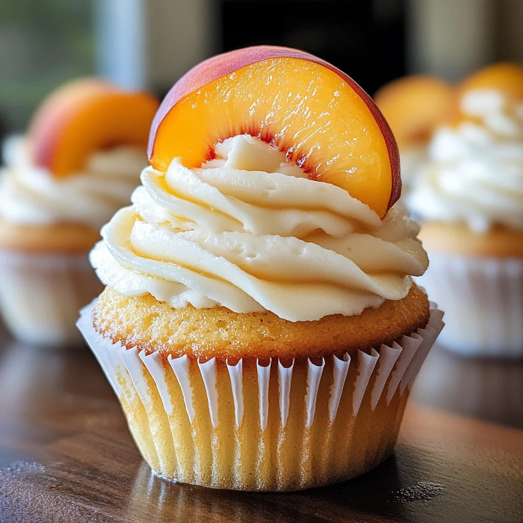 Honey Peach Cream Cheese Cupcakes