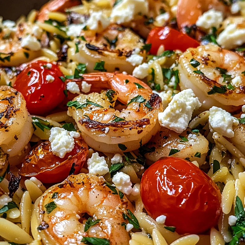 Lemon Feta Orzo Shrimp