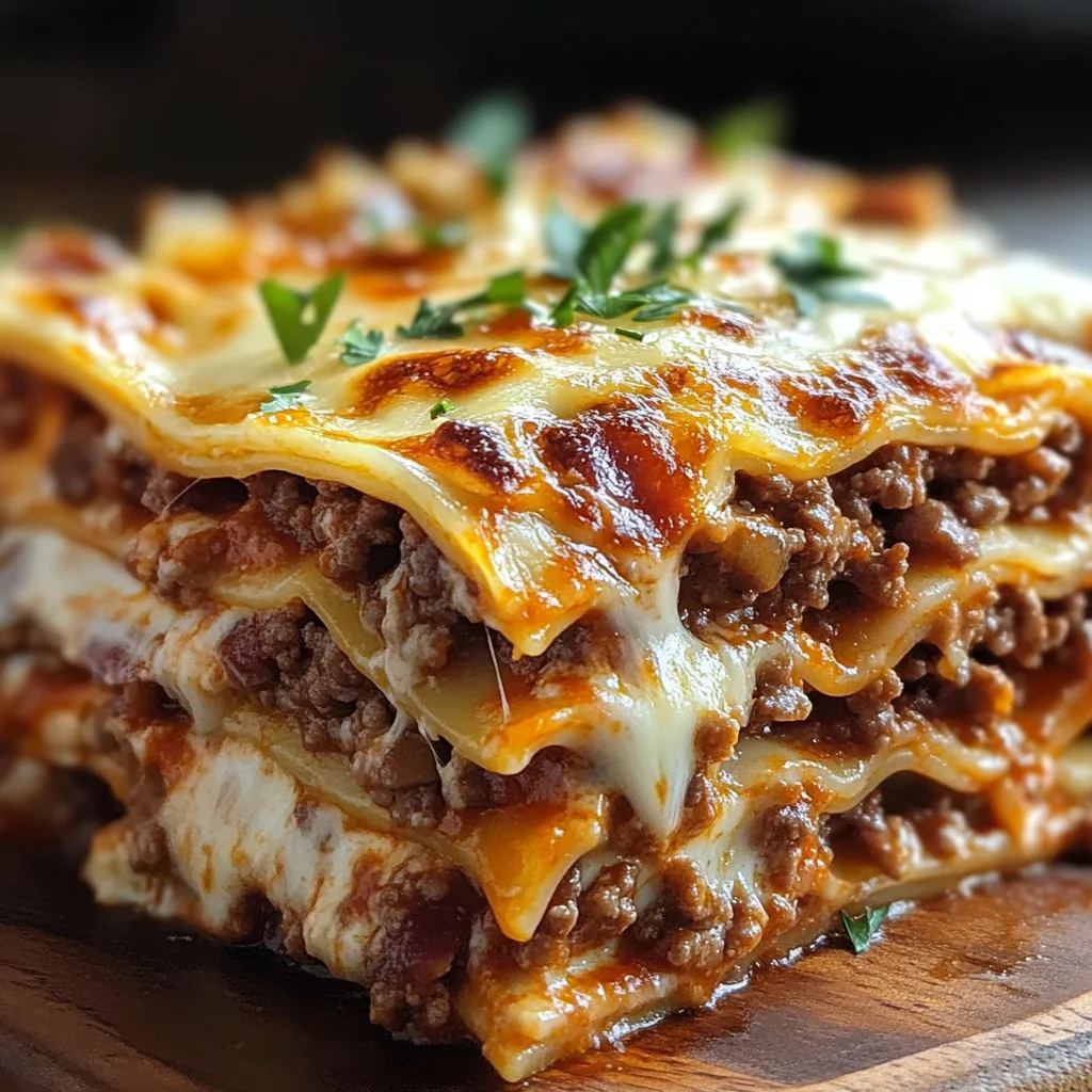 Parmesan Garlic Turkey Bacon Cheeseburger Lasagna Recipe