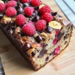 Raspberry Dark Chocolate Banana Bread