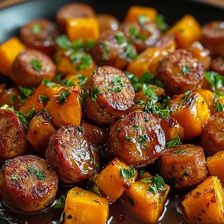 Sausage and Sweet Potatoes with Honey Garlic Sauce