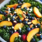 Summer Peach & Blueberry Kale Salad