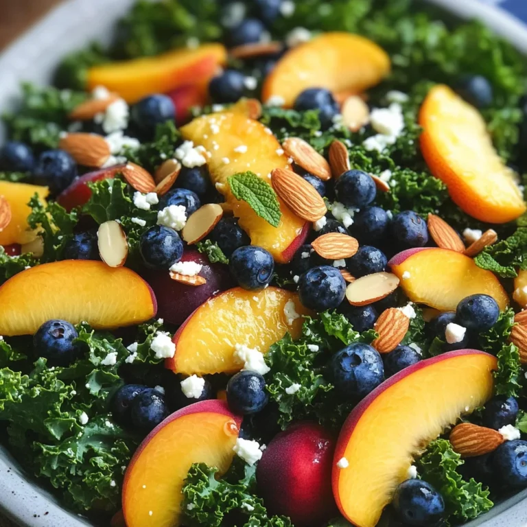 Summer Peach & Blueberry Kale Salad