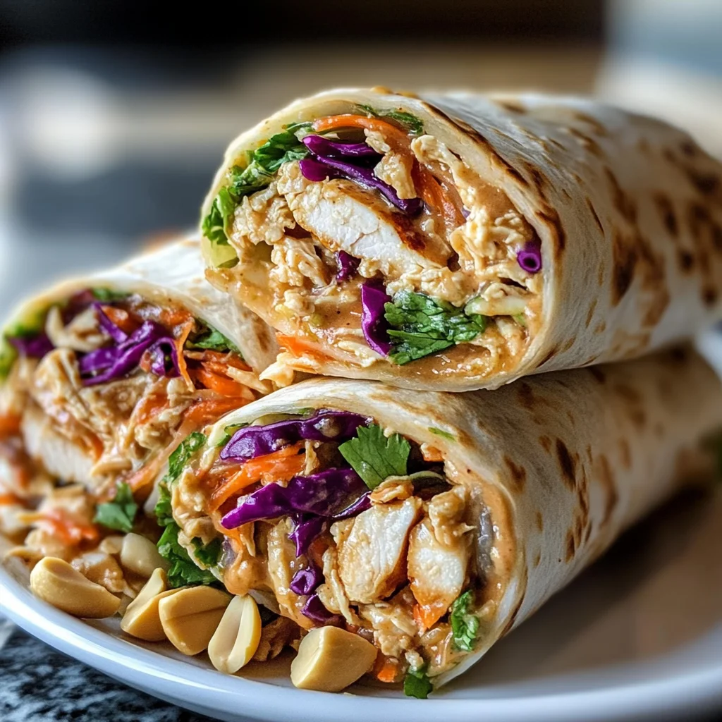 Thai Peanut Chicken Wraps