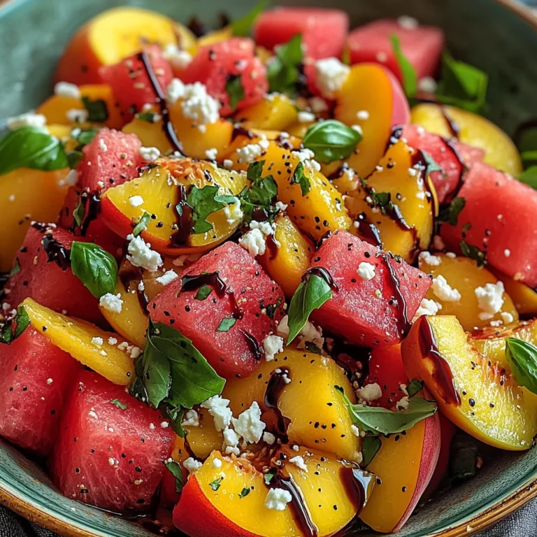 Watermelon Peach Salad – A Refreshing Gourmet Salad