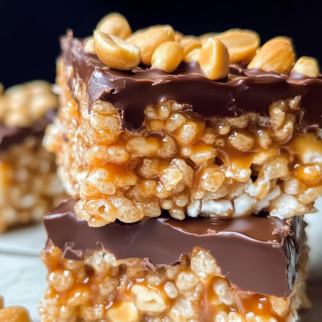 Caramel Peanut Rice Krispie Treats