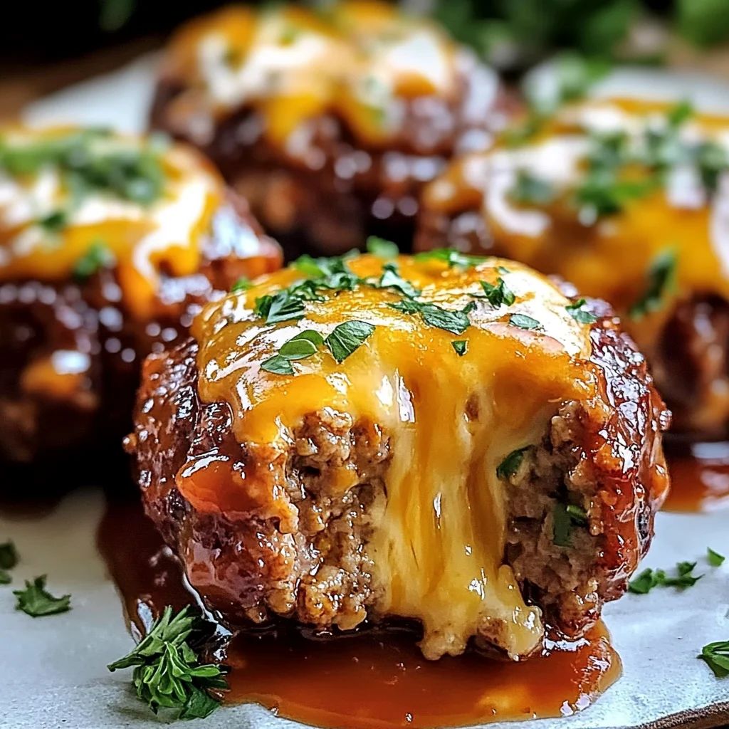 Cheesy Stuffed Meatloaf Bites