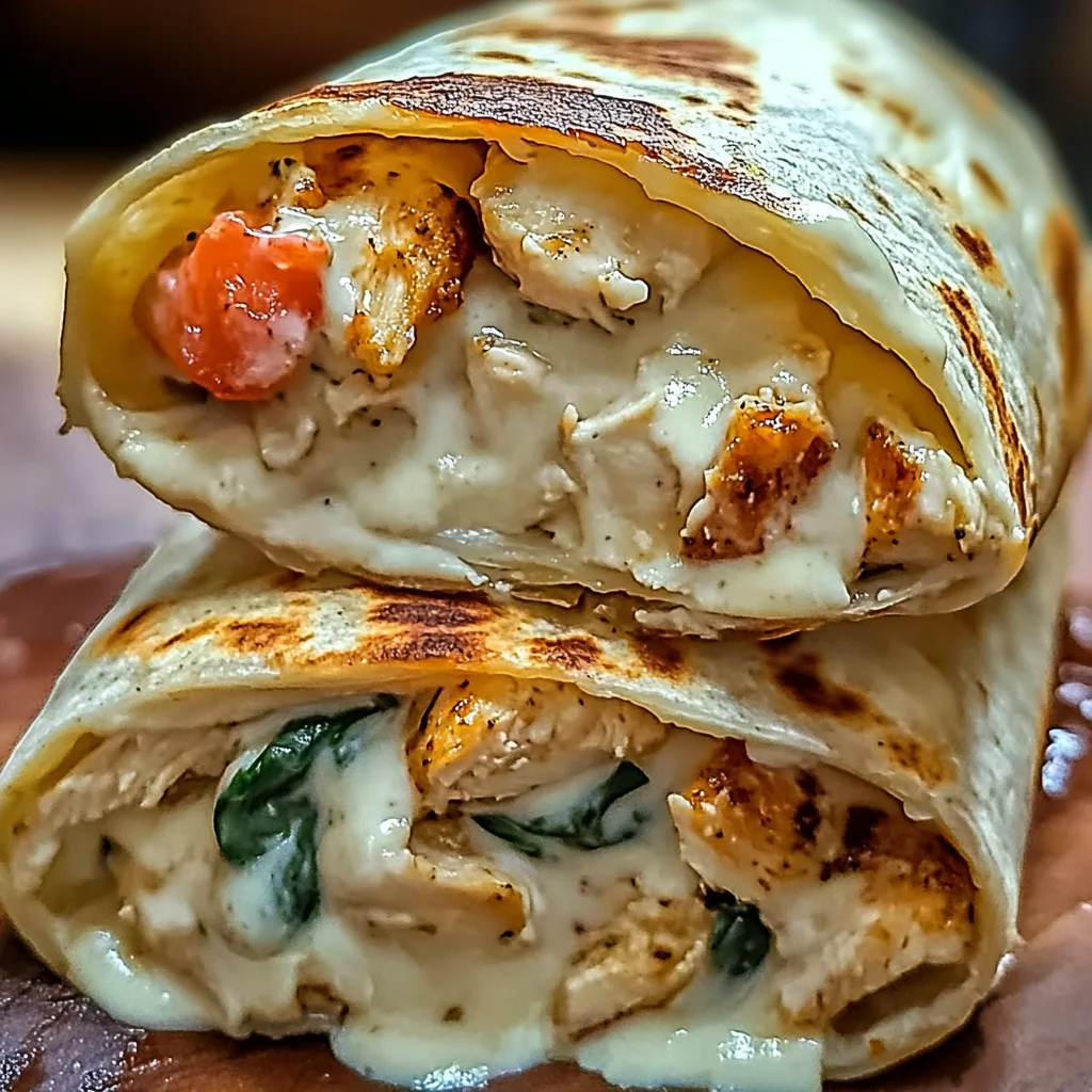 Creamy Chicken Spinach Wraps