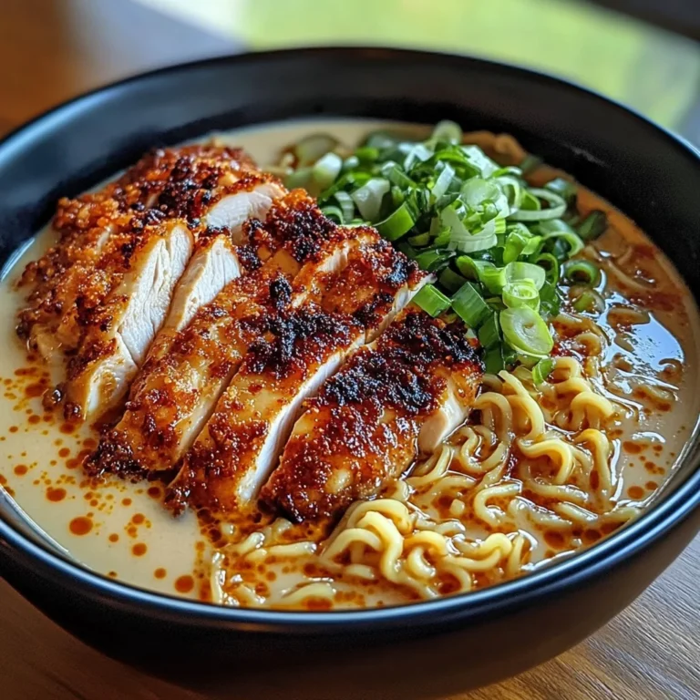 Fiery Chicken Ramen with Creamy Garlic Sauce