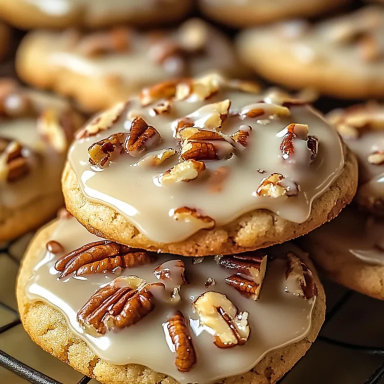Frosted Butter Pecan Cookies