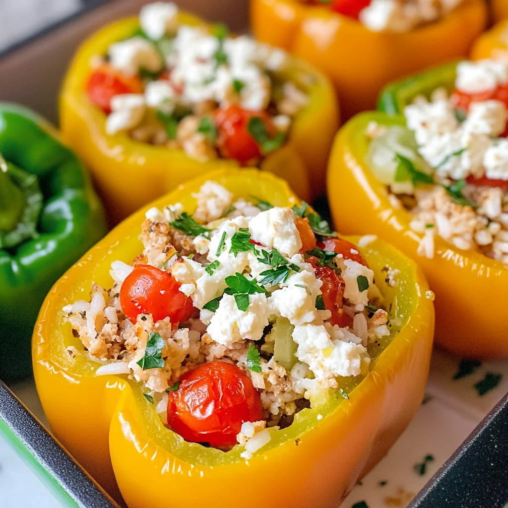 Greek Chicken Stuffed Peppers