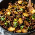 Ground Beef and Brussels Sprouts