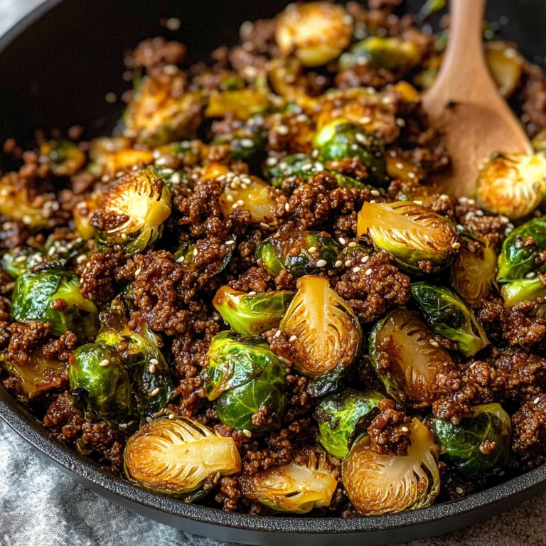 Ground Beef and Brussels Sprouts