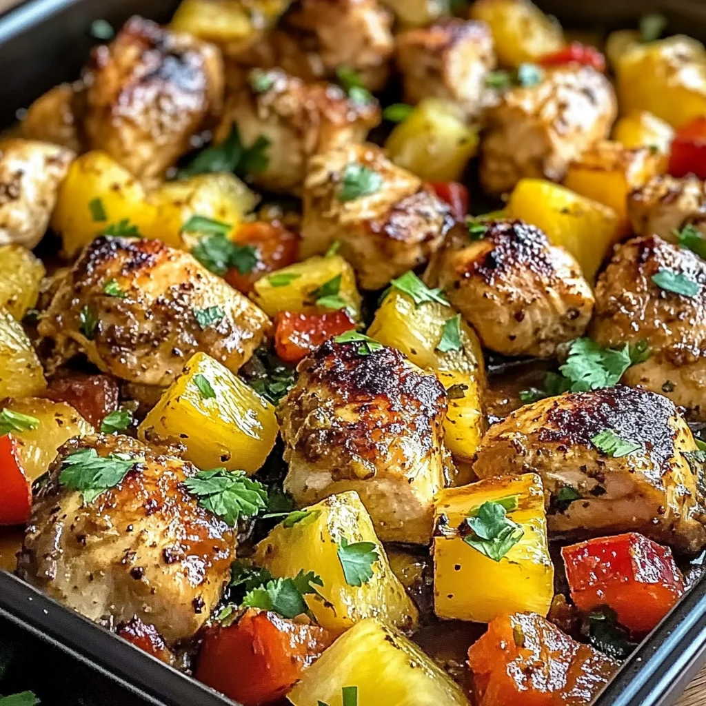 Hawaiian Chicken Sheet Pan Dinner